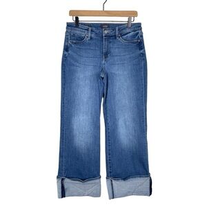NYDJ Jeans 6 Wide Leg Lift Tuck Mid Rise Cuffed Stretch Denim Casual Classic